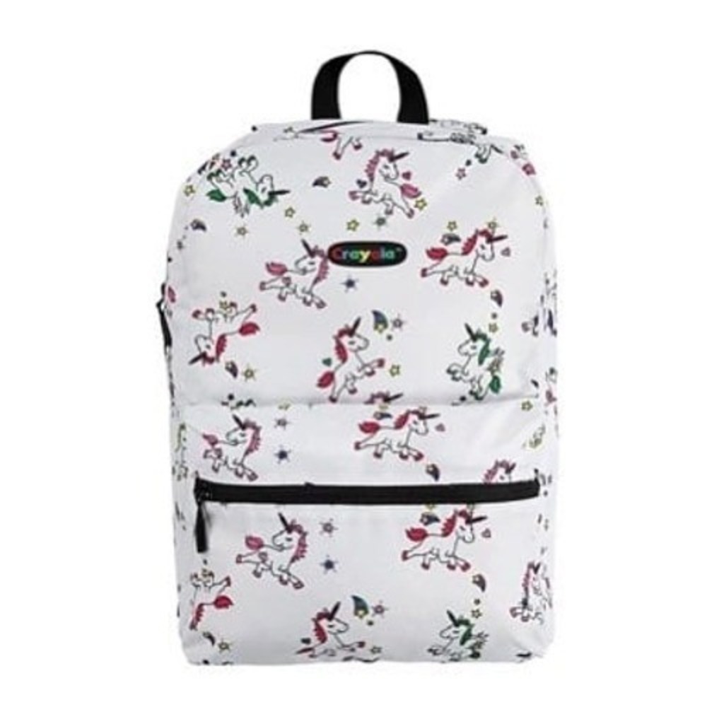 Crayola White Multicolor Unicorn Print Boys Girls Kids Backpack 8Y4003-A7K‎